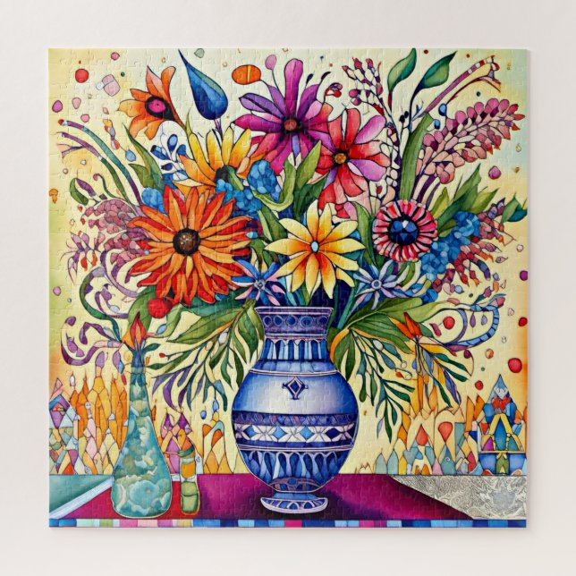 Folk Art Bouquet Puzzle (Vertikal)