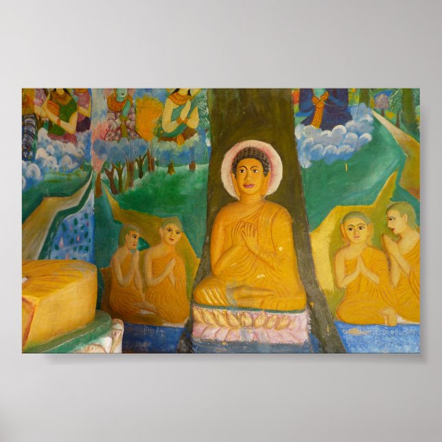 Folk-Art Cambodian Buddha-Bild Poster (Vorne)