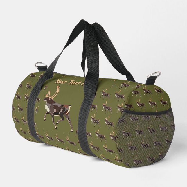 Folk Art Caribbean/Reindeer Duffle Bag (Rechte Ecke)