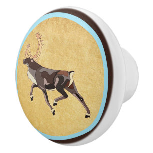 Folk Art Caribbean/Reindeer Keramikknauf