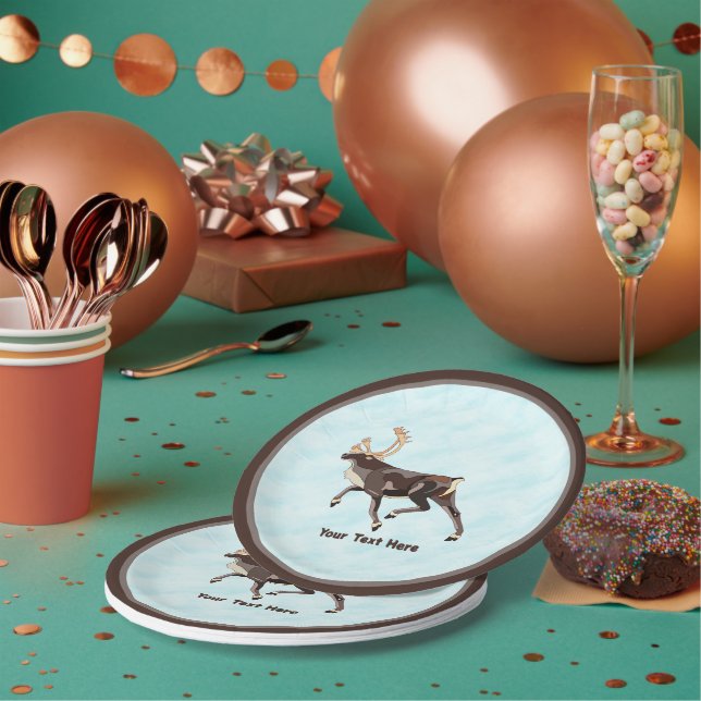 Folk Art Caribbean/Reindeer Pappteller (Multi)