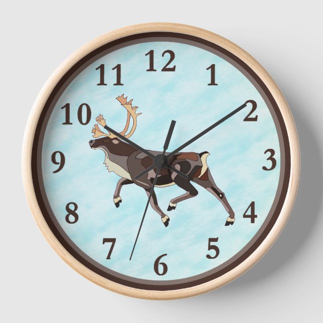 Folk Art Caribbean/Reindeer Uhr (Vorderseite)