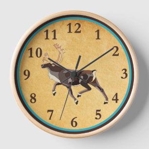 Folk Art Caribbean/Reindeer Uhr