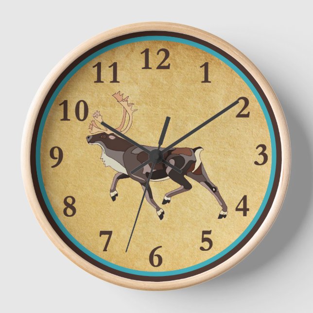 Folk Art Caribbean/Reindeer Uhr (Vorderseite)