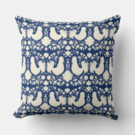 Folk art chicken floral pillow kissen