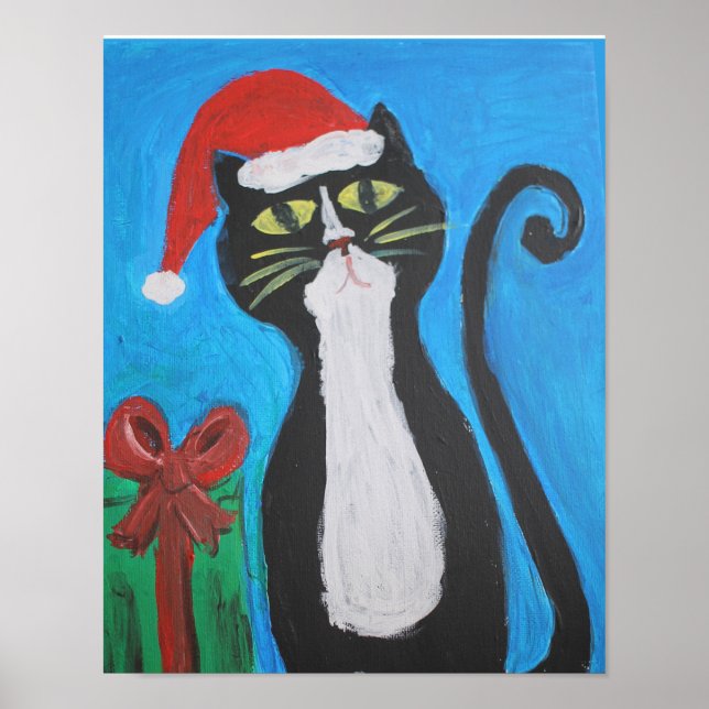 Folk Art Christmas Cat Poster (Vorne)