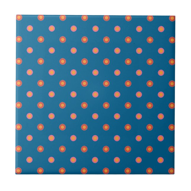 Folk Art Collection Polka Dots Keramik Tile Fliese (Vorderseite)