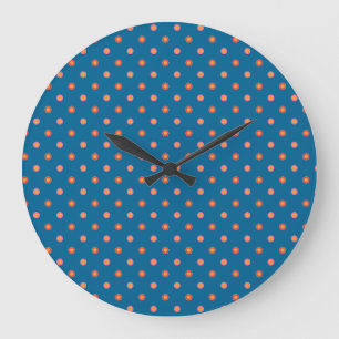 Folk Art Collection Polka Dots Round Wall Clock Große Wanduhr