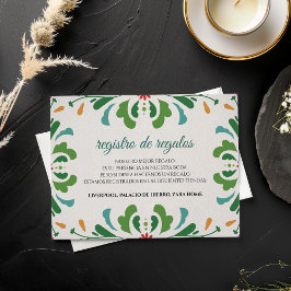 Folk Art Colorful Floral Fiesta Spanish Wedding Begleitkarte