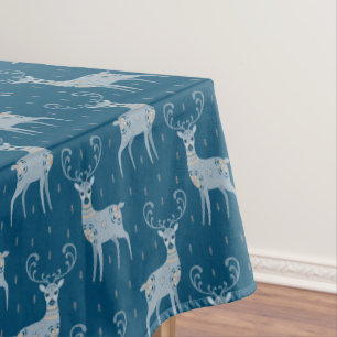 Folk Art Dee on Blue Holiday Tischdecke