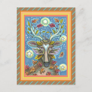 FOLK ART DEIN IM HERBLICHEN WALD, VOD NEST & MOON POSTKARTE