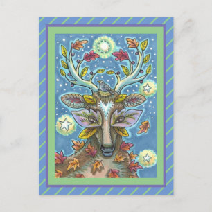 FOLK ART DEIN IM HERBLICHEN WALD, VOD NEST & MOON POSTKARTE