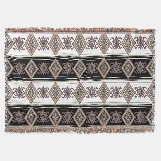 Folk Art Design Throw Decke (Vorderseite)