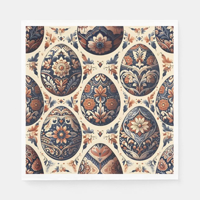 Folk Art Easter Egg Napkins Serviette (Vorderseite)