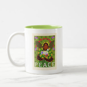 Folk Art Engel mit Dove Zweifarbige Tasse