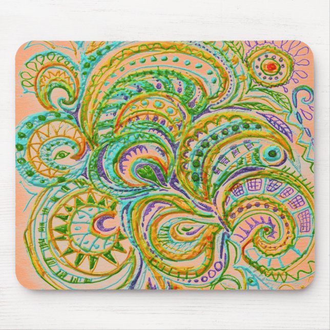 Folk Art Fantasy Pattern Mousepad (Vorne)