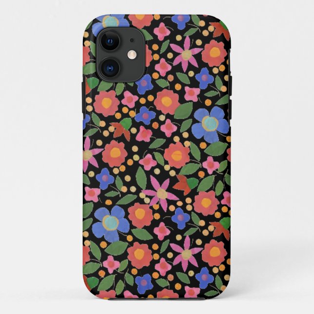 Folk Art Floral, Black iPhone 5 Xtreme Fall Case-Mate iPhone Hülle (Rückseite)