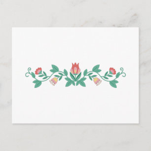 Folk Art Floral Border Postkarte