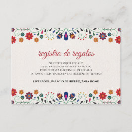Folk Art Floral Botanical Fiesta Spanish Wedding Begleitkarte