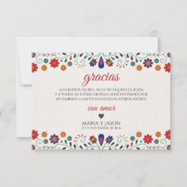 Folk Art Floral Botanical Fiesta Spanish Wedding Dankeskarte