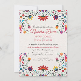 Folk Art Floral Botanical Fiesta Spanish Wedding Einladung