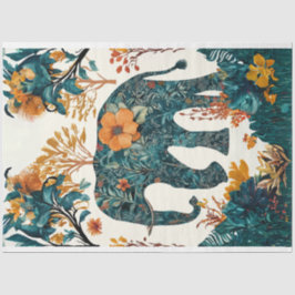 Folk Art Floral Elephant Decoupage Seidenpapier