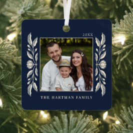 Folk Art Floral Foto Weihnachten Ornament Aus Metall