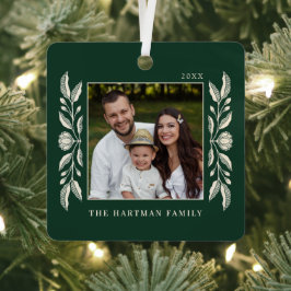 Folk Art Floral Foto Weihnachten Ornament Aus Metall