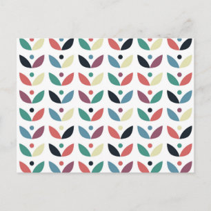 Folk Art Floral Geometric Muster Feiertagspostkarte