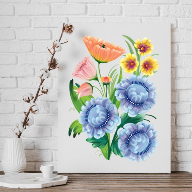 Folk Art Floral Leinwanddruck (Von Creator hochgeladen)