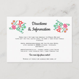 Folk Art Floral Mexican Fiesta Wedding info Begleitkarte