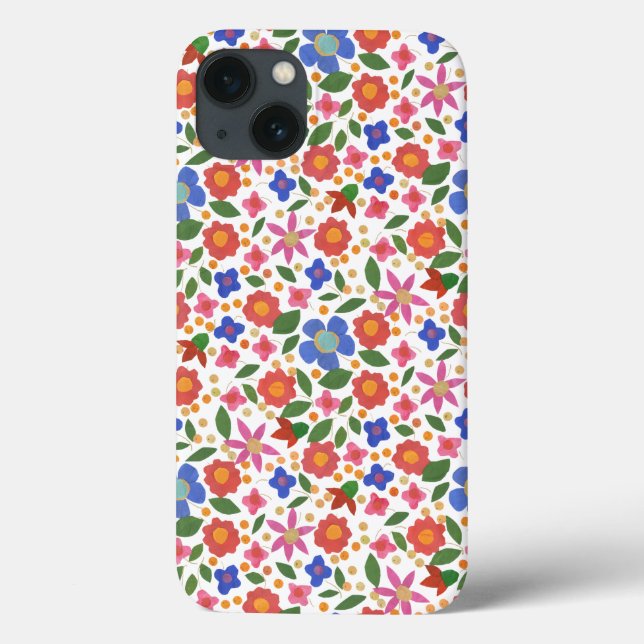 Folk Art Floral on White iPad Mini Case (Rückseite)