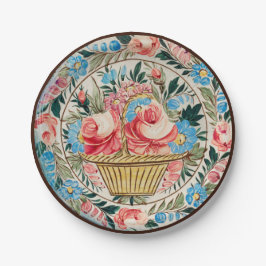 Folk Art Floral Pappteller