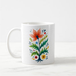 Folk Art Flower Tree Cottagecore Rustic Botanical Kaffeetasse