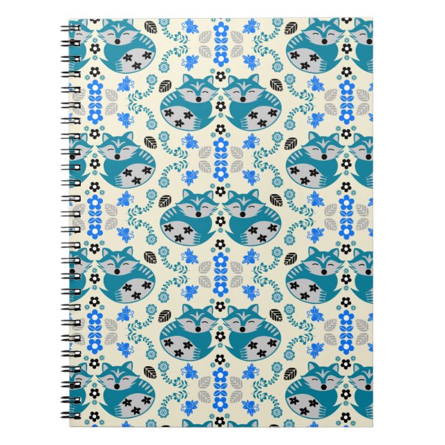 Folk Art Fox Print Decor Notizblock (Vorderseite)