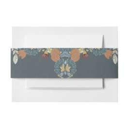 Folk Art Frame in Blue Brown Tan Einladungsbanderole