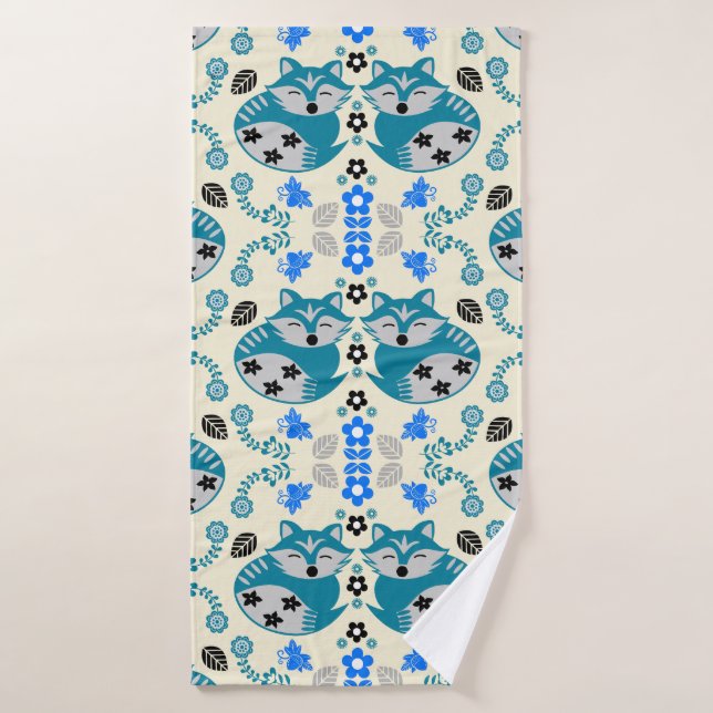 Folk-Art-Fuchs-Druck-Dekor Badehandtuch (Badehandtuch)