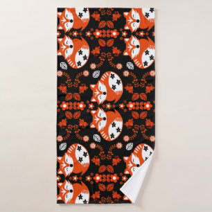 Folk-Art-Fuchs-Druck-Dekor Badehandtuch