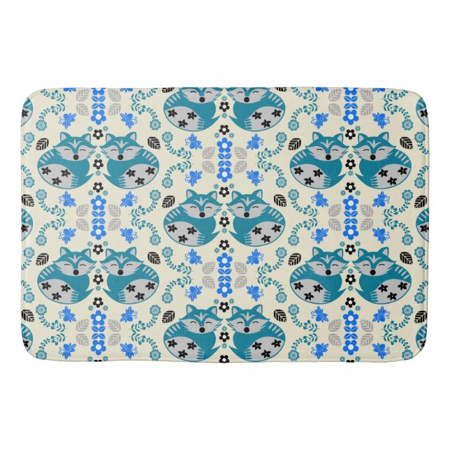 Folk-Art-Fuchs-Druck-Dekor Badematte (Vorderseite)
