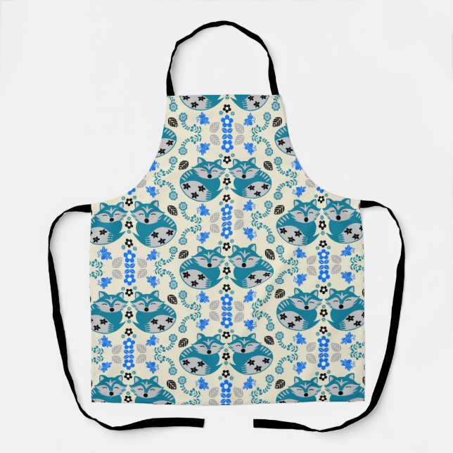 Folk-Art-Fuchs-Druck-Dekor. Schürze (Vorderseite)