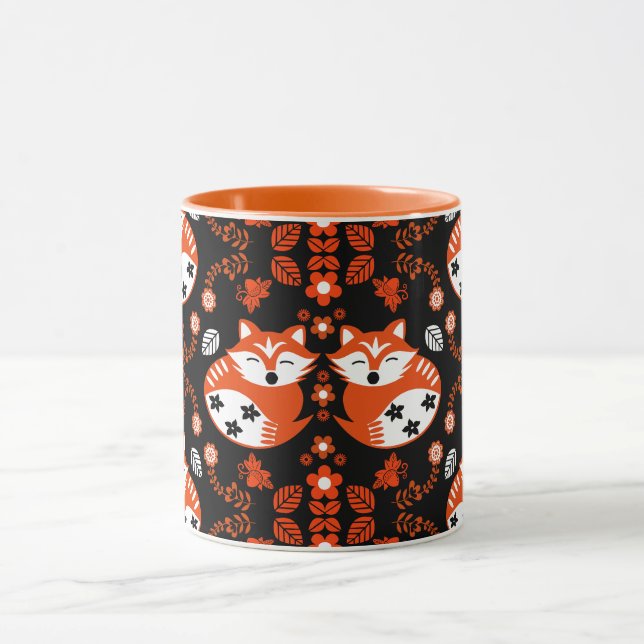 Folk-Art-Fuchs-Druck-Dekor Tasse (Zentrum)
