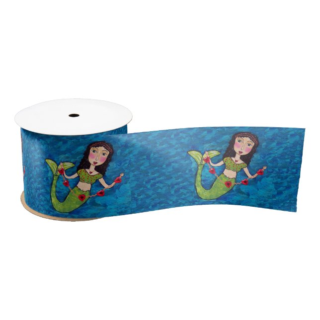 Folk Art Green Mermaid String von Red Hearts Satinband (Spule)