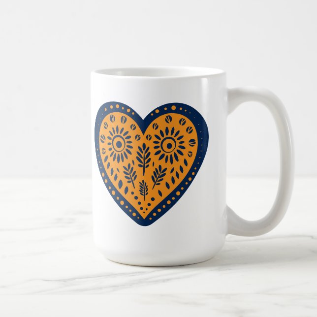 Folk Art Heart Kaffeetasse (Rechts)