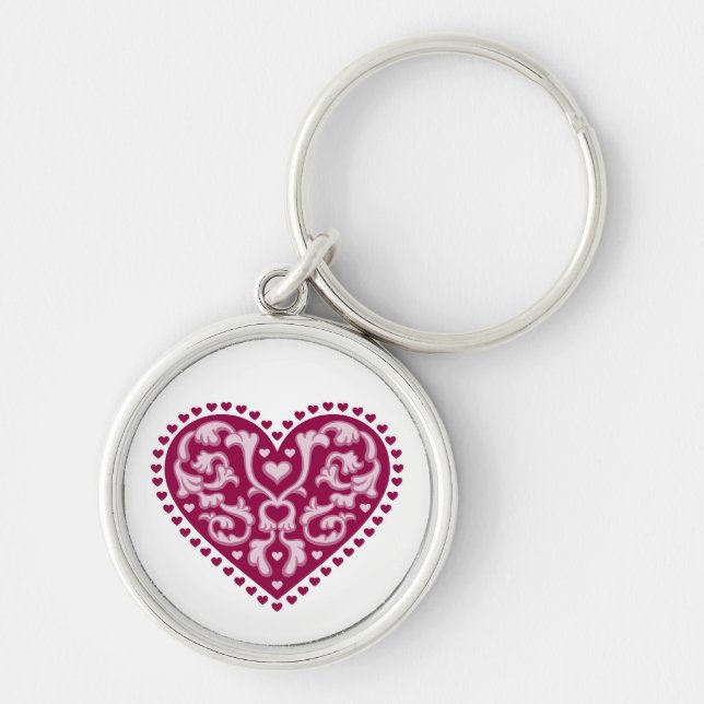 Folk Art Heart Schlüsselanhänger (Vorne)