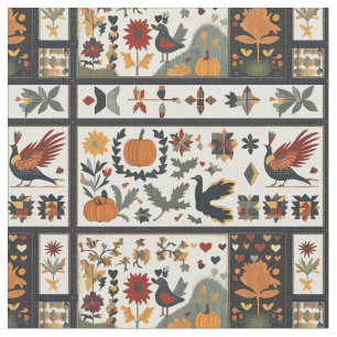 Folk Art Herbst Quilt Muster   Rustikale Ernte Stoff