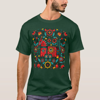 Folk Art Horst mit floraler Motif Girl T-Shirt