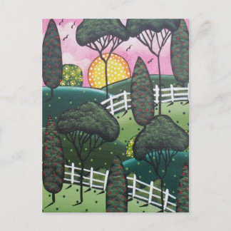 FOLK ART Joy The View by LORI EVERETT Postkarte
