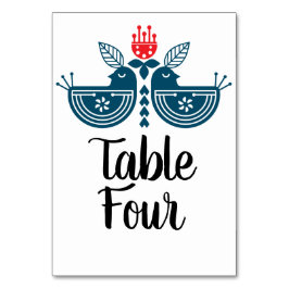 Folk Art Lovebirds Pair Tischnummer