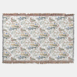 Folk Art Meadow & Blue Bird in Earth Tones Decke