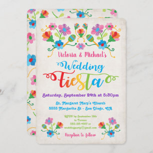 Folk Art Mexican Fiesta Wedding Einladung